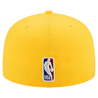 Men's New Era  Gold Indiana Pacers Statement Edition Jersey Hook 59Fifty Fitted Hat