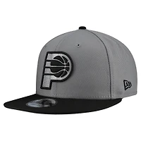 Men's New Era  Gray Indiana Pacers Core Logo Storm Gray Two-Tone 9FIFTY Snapback Hat