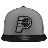 Men's New Era  Gray Indiana Pacers Core Logo Storm Gray Two-Tone 9FIFTY Snapback Hat