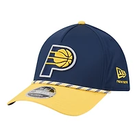 Casquette New Era Flex 39THIRTY pour homme, bleu marine et or, Indiana Pacers, modèle Rope Two-Tone M-Crown.