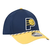 Casquette New Era Flex 39THIRTY pour homme, bleu marine et or, Indiana Pacers, modèle Rope Two-Tone M-Crown.