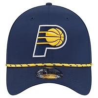 Casquette New Era bleu marine Indiana Pacers Featherweight Poly Rope Flex 39Thirty pour homme