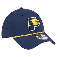 Casquette New Era bleu marine Indiana Pacers Featherweight Poly Rope Flex 39Thirty pour homme