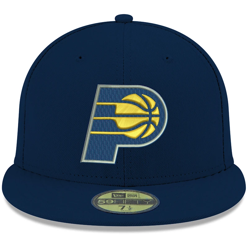 Men's New Era Navy Indiana Pacers Official Team Color 59FIFTY Fitted Hat