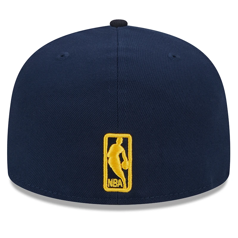 Men's New Era Navy Indiana Pacers  Rally Drive Checkerboard 59FIFTY Crown Fitted Hat