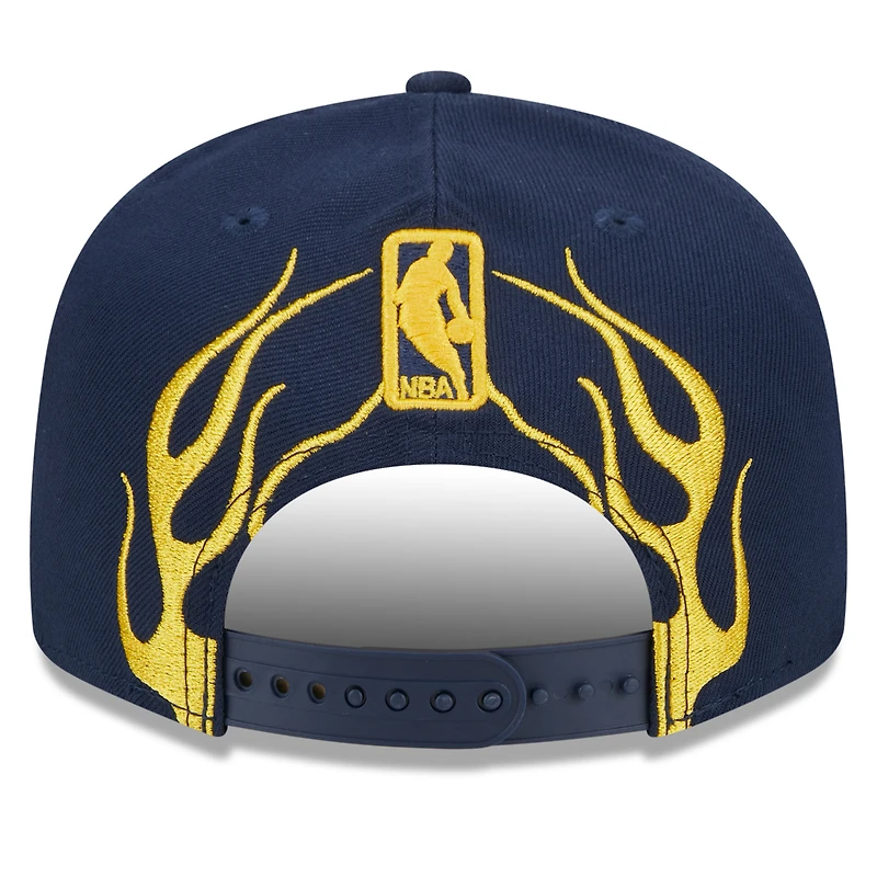 Men's New Era Navy Indiana Pacers  Rally Drive Flames 9FIFTY Snapback Hat