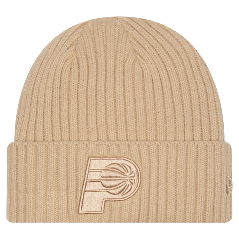 Bonnet à revers en tricot beige Indiana Pacers Color Pack pour homme New Era