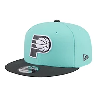 Men's New Era Turquoise/Charcoal Indiana Pacers Color Pack Two-Tone 9FIFTY Snapback Hat