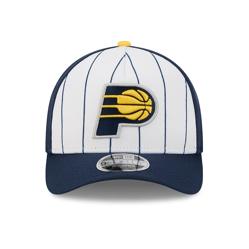 Men's New Era  White/Navy Indiana Pacers 2025 NBA Tip Off M-Crown A-Frame 9FORTY Adjustable Hat
