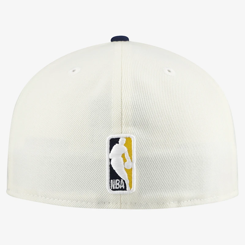 Casquette ajustée New Era 59FIFTY Chrome blanche et marine pour homme, Indiana Pacers