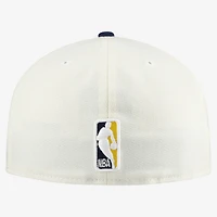 Casquette ajustée New Era 59FIFTY Chrome blanche et marine pour homme, Indiana Pacers