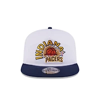 Men's New Era White/Navy Indiana Pacers Hardwood Two-Tone Golfer Adjustable Hat