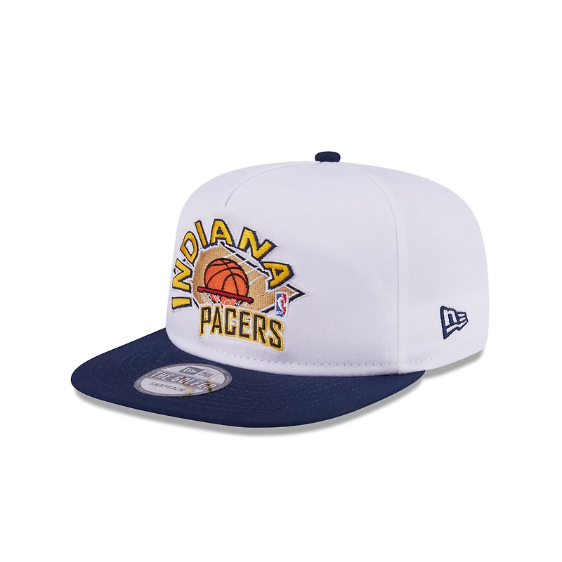 Men's New Era White/Navy Indiana Pacers Hardwood Two-Tone Golfer Adjustable Hat