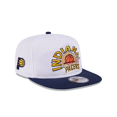 Men's New Era White/Navy Indiana Pacers Hardwood Two-Tone Golfer Adjustable Hat