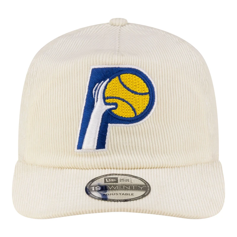 Men's New Era  White Indiana Pacers 19TWENTY 80s Chrome Corduroy Adjustable Hat