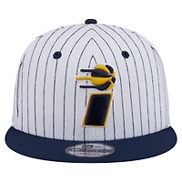 Casquette snapback New Era blanche Indiana Pacers Deceptor à fines rayures 9FIFTY pour homme