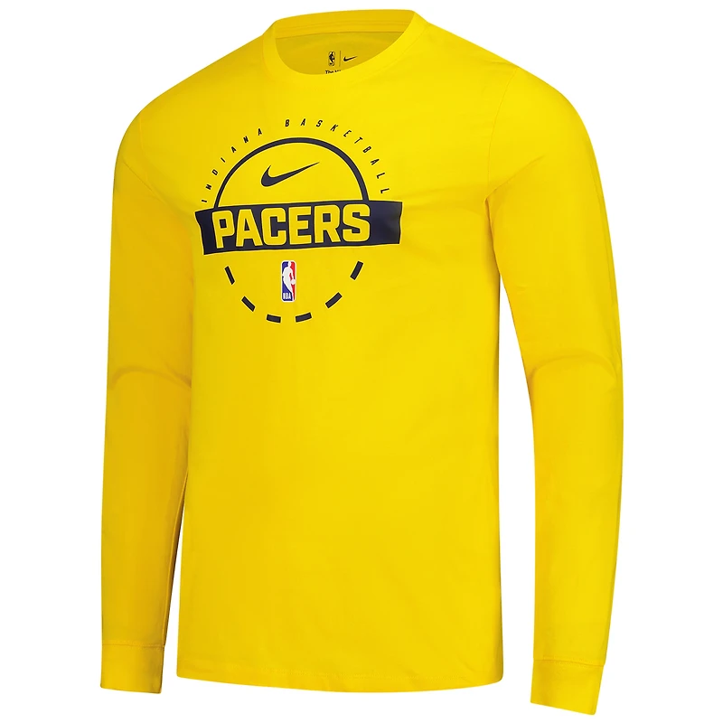Men's Nike  Gold Indiana Pacers Authentic Long Sleeve Practice T-Shirt