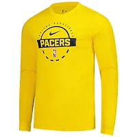 Men's Nike  Gold Indiana Pacers Authentic Long Sleeve Practice T-Shirt