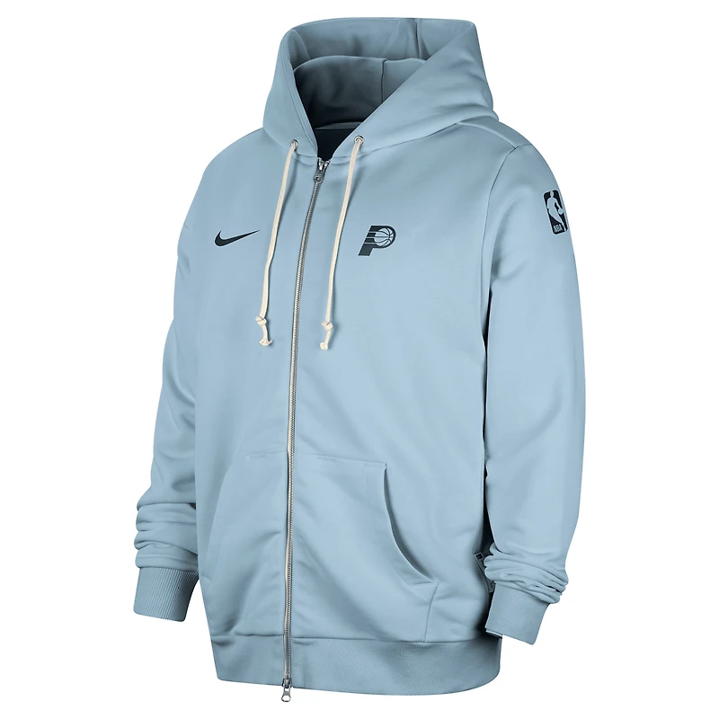 Veste à capuche entièrement zippée Nike bleu clair Indiana Pacers Authentic Standard Issue pour homme