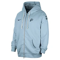 Veste à capuche entièrement zippée Nike bleu clair Indiana Pacers Authentic Standard Issue pour homme