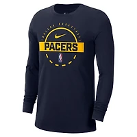 T-shirt d'entraînement à manches longues Nike bleu marine Indiana Pacers Authentic pour homme