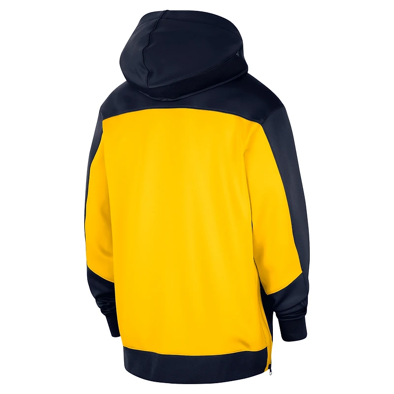 Sweat à capuche entièrement zippé Nike Indiana Pacers Authentic On-Court Showtime Performance pour homme, bleu marine