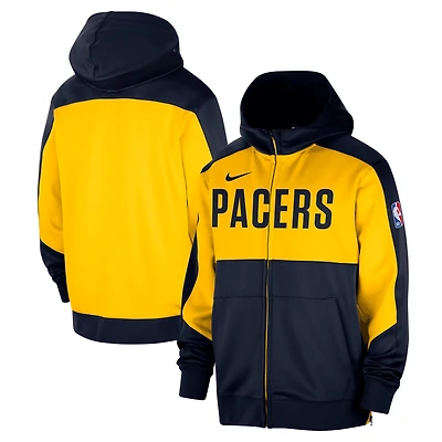 Sweat à capuche entièrement zippé Nike Indiana Pacers Authentic On-Court Showtime Performance pour homme, bleu marine