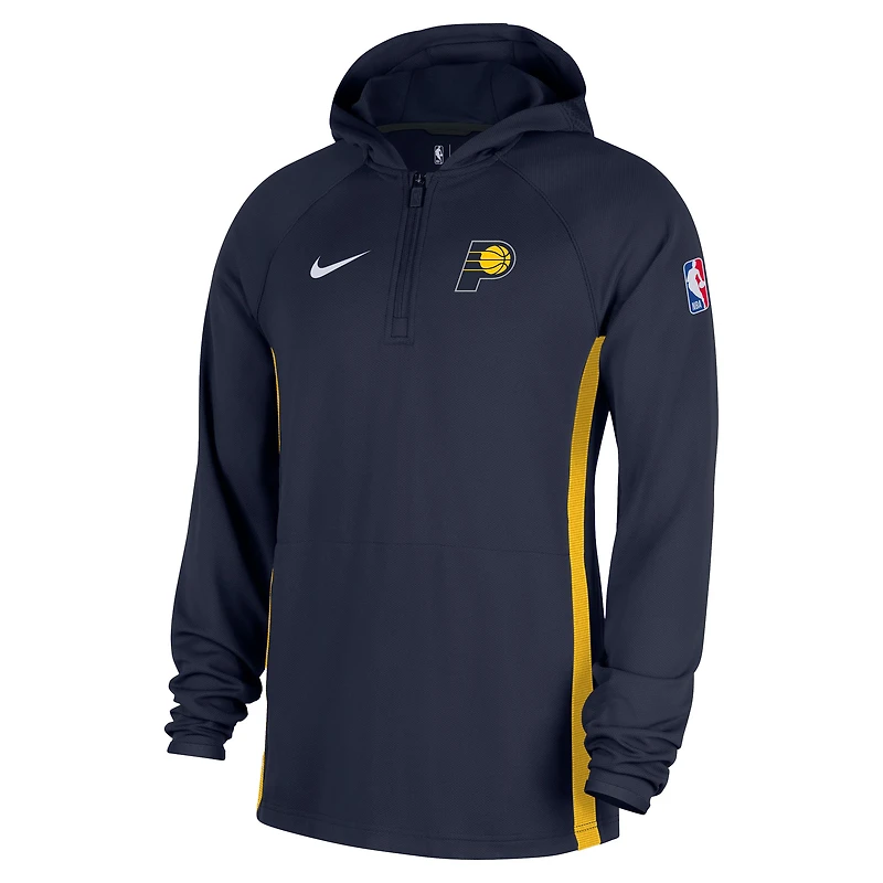 Veste à capuche Nike bleu marine Indiana Pacers Authentic On Court Zone Quarter-Zip Dri-FIT pour homme