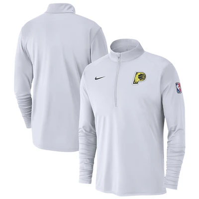 Haut Nike blanc à demi-zip pour homme Indiana Pacers 2024/25 City Edition Authentic Coaches Performance