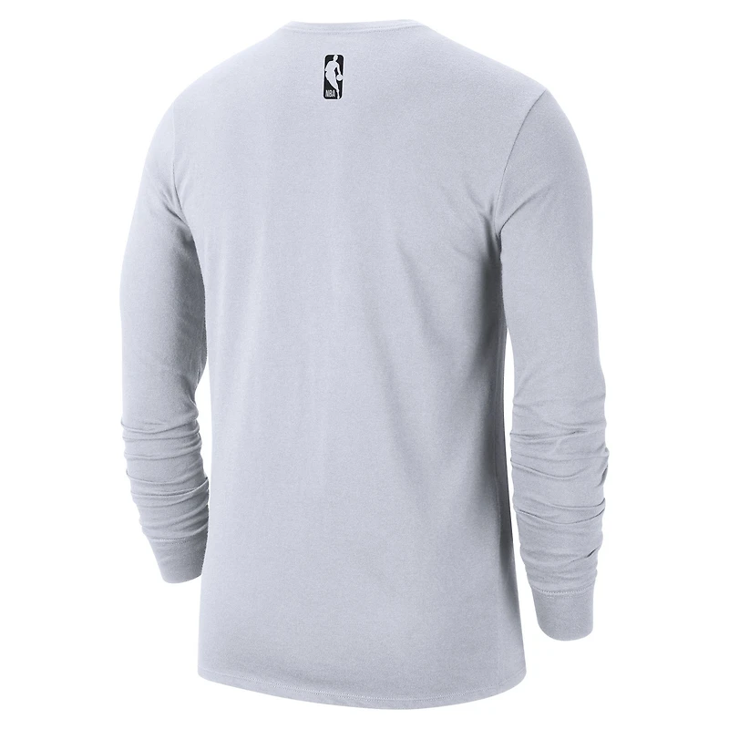 Men's Nike White Indiana Pacers 2024/25 City Edition Essential Logo Long Sleeve T-Shirt