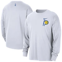 T-shirt à manches longues Nike blanc Indiana Pacers 2025/26 City Edition Remix Essential Logo pour homme