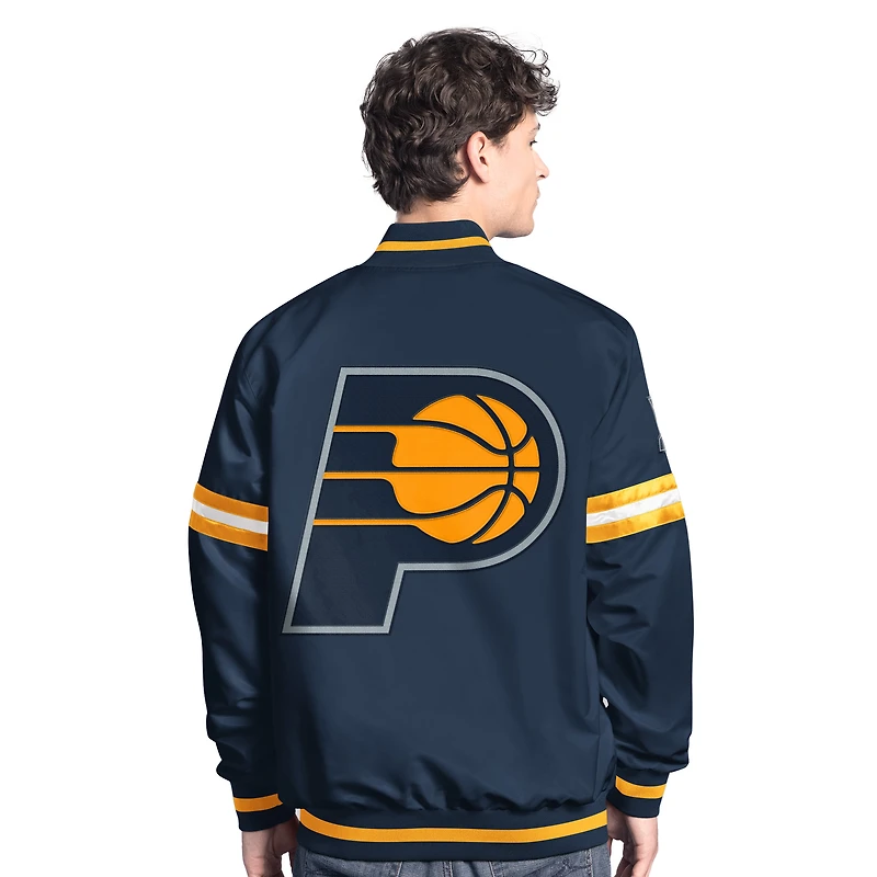 Veste universitaire Starter bleu marine/doré Indiana Pacers Scout à boutons-pression pour homme