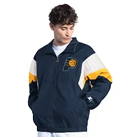 Men's Starter Navy Indiana Pacers Yard Line Full-Zip Jacket