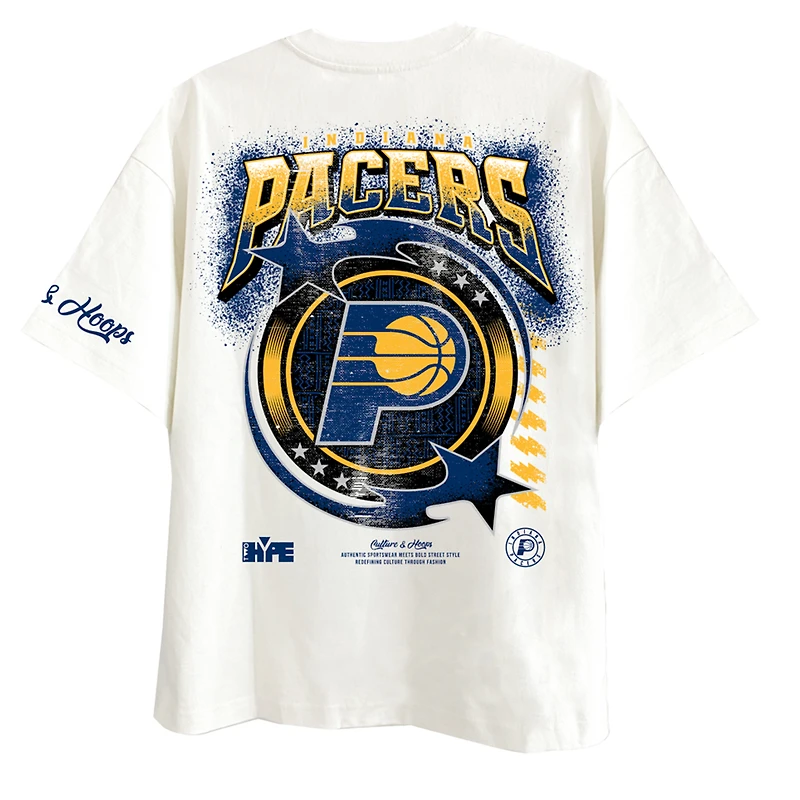 Men's Two Hype Off White Indiana Pacers Drip & Dime Collection Premium T-Shirt