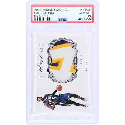 Carte Panini Flawless 3 Color Relic #P-PGE #9/12 PSA Authenticated 10 de Paul George Indiana Pacers 2016-17