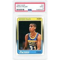 Carte de recrue de Reggie Miller, Indiana Pacers, saison 1988-89, Fleer n° 57, authentifiée PSA 9