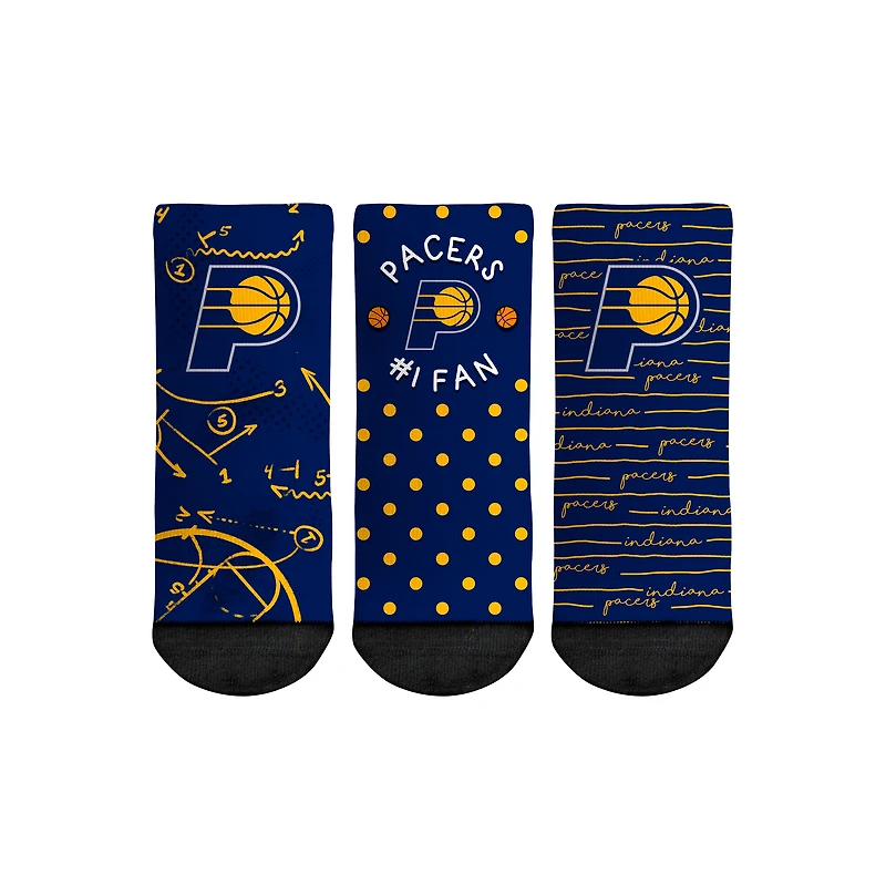 Chaussettes Rock Em pour tout-petit Indiana Pacers #1 Fan Lot de 3 paires de chaussettes