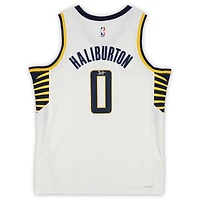 Maillot Swingman Nike Association Edition blanc autographié par Tyrese Haliburton des Indiana Pacers