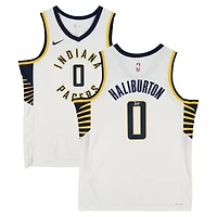 Maillot Swingman Nike Association Edition blanc autographié par Tyrese Haliburton des Indiana Pacers