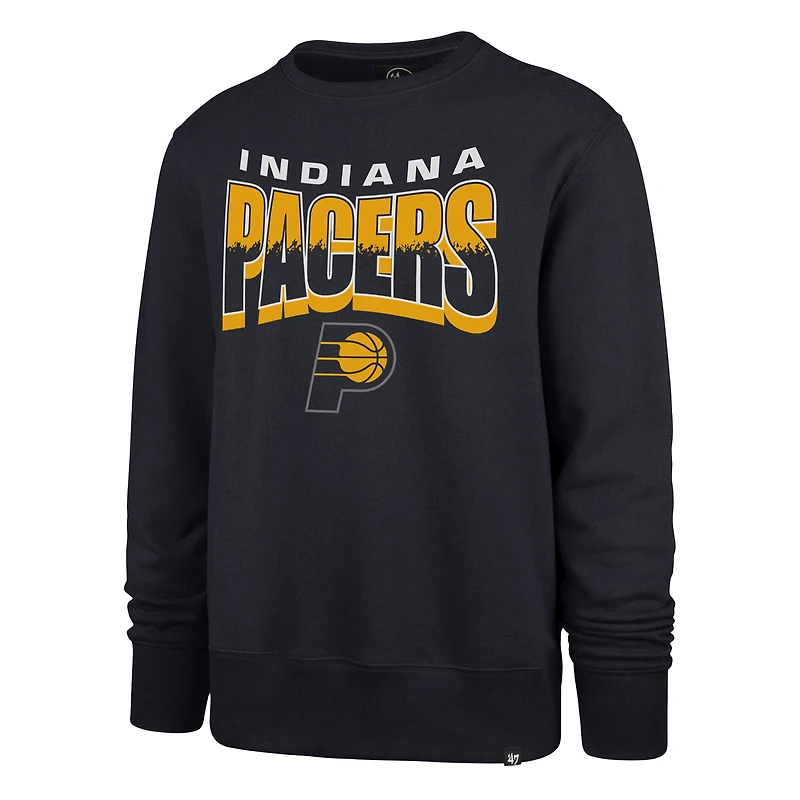 Unisex '47  Navy Indiana Pacers Brush By Headline Crewneck Sweatshirt