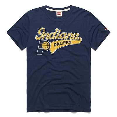 Unisex Homage  Navy Indiana Pacers Script Tri-Blend T-Shirt