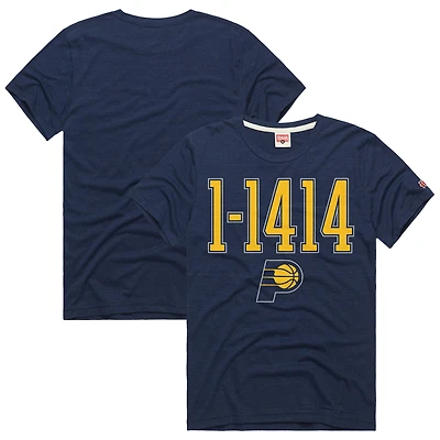 T-shirt unisexe bleu marine hommage aux Indiana Pacers, le retour du record « 1-1414 »
