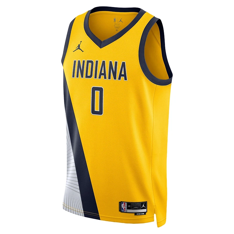 Unisex Jordan Brand Tyrese Haliburton Gold Indiana Pacers Swingman Jersey - Statement Edition