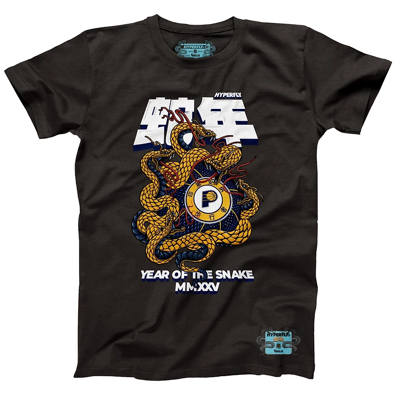 Unisex NBALab x Hyperfly Heather Black Indiana Pacers Year of the Snake Lunar New Collection T-Shirt