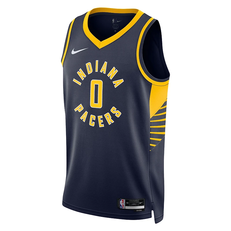 Unisex Nike Tyrese Haliburton Navy Indiana Pacers Swingman Jersey - Icon Edition