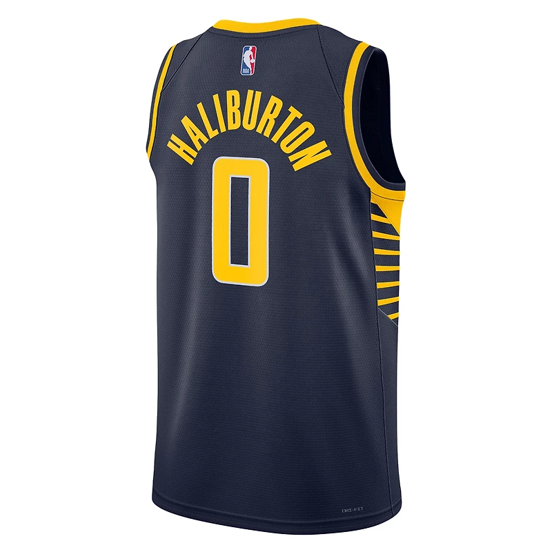 Unisex Nike Tyrese Haliburton Navy Indiana Pacers Swingman Jersey - Icon Edition