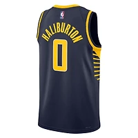 Unisex Nike Tyrese Haliburton Navy Indiana Pacers Swingman Jersey - Icon Edition