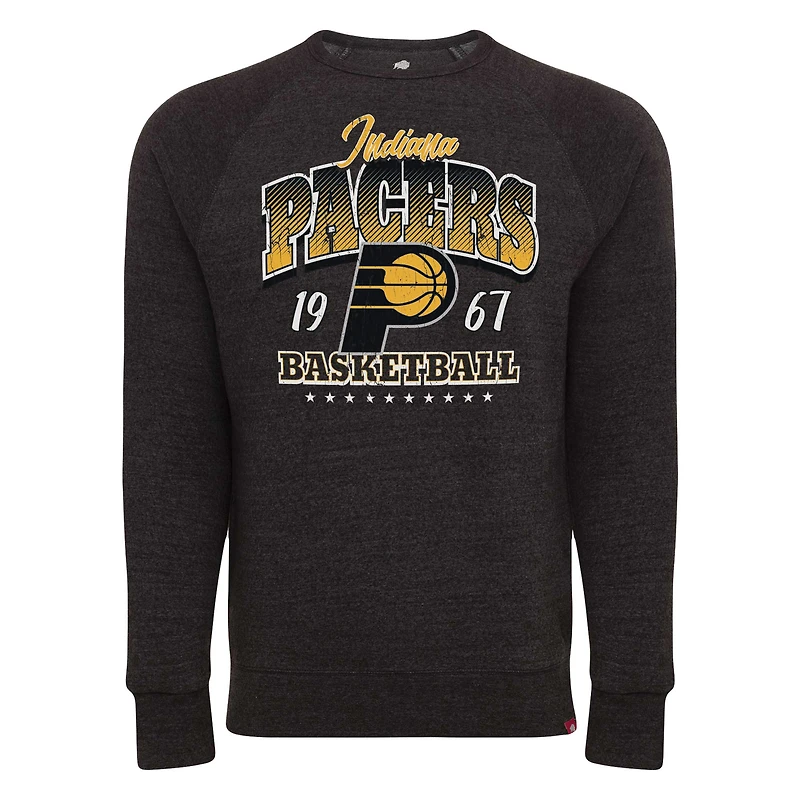 Unisex Sportiqe Black Indiana Pacers Harmon Super Soft Tri-Blend Raglan Pullover Sweatshirt