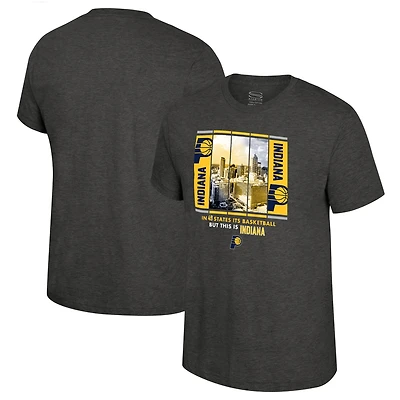 Unisex Stadium Essentials Charcoal Indiana Pacers Skyline Boxout T-Shirt
