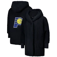 Unisex the Best Lounger World By Jill Martin Black Indiana Pacers Oversized Open-Front Hoodie Sweater